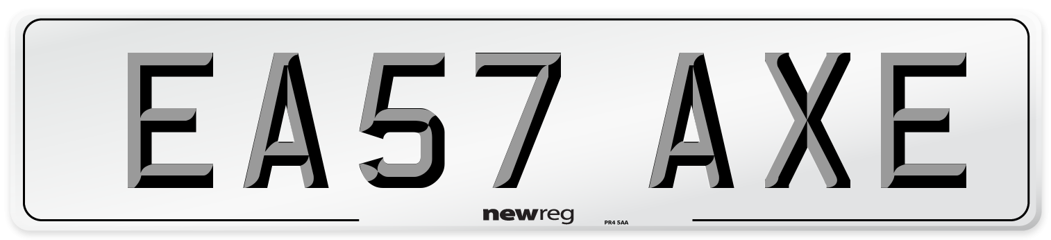 EA57 AXE Number Plate from New Reg